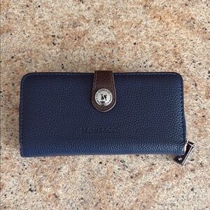Stone & Co. Dark Blue and Brown Wallet